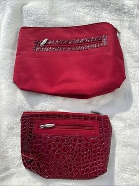 LANCÔME Red Women's Cosmetic Pouches - Set of 2 NWOT
